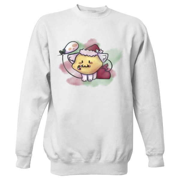 Mikina bez kapuce Unisex s potiskem Vánoční Lemoncat